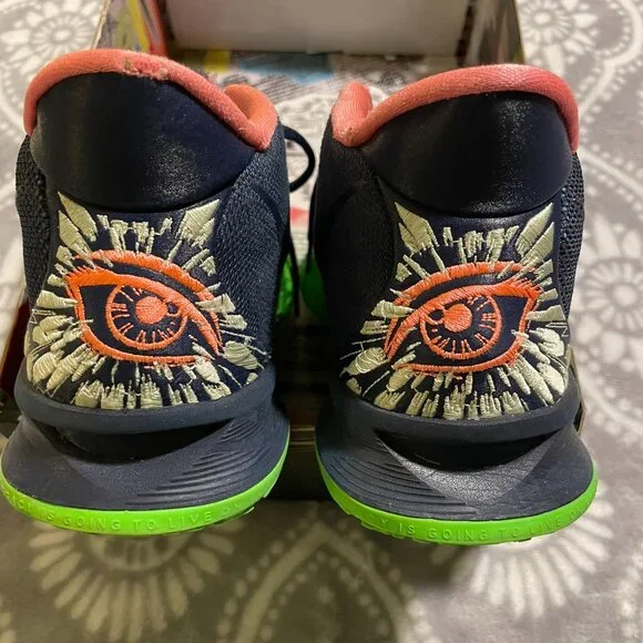 Nike Kyrie 7 Midnight Navy Basketball Shoes Sneakers Neon 🏀 Men's Size 9- used - Picture 8 of 16